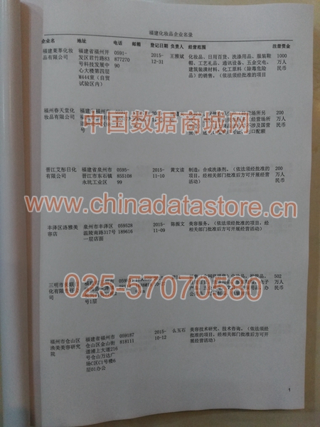 福建化妝品企業(yè)黃頁收錄了最新的福建化妝品企業(yè)名單，具有極高的營銷價值，實實在在提高銷售業(yè)績