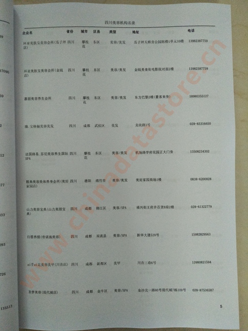 四川美容機構企業黃頁收錄了最新的四川美容機構企業名單，具有極高的營銷價值，實實在在提高銷售業績